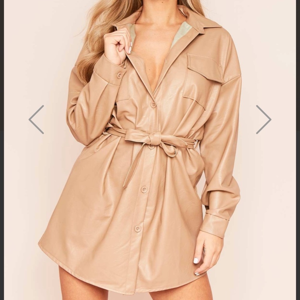 Belted Leather Dress